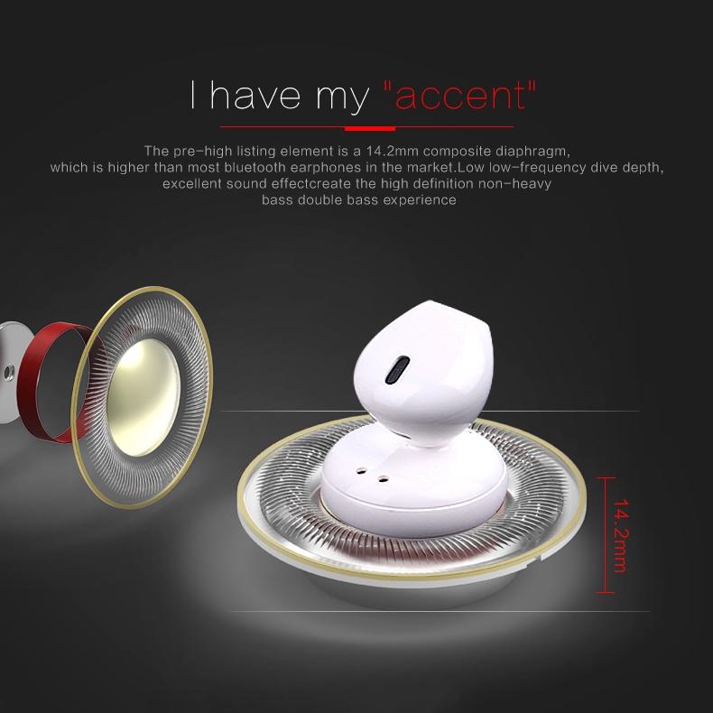 Mini Bluetooth 4.2 In-ear Stereo Earphone with Charging Box - Single Ear