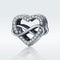 925 Sterling Silver Heart Diamond Beads For Diy Bracelets