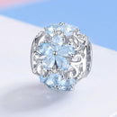 925 Sterling Silver Chic Snowflake Beads For Diy Bracelets & Necklaces