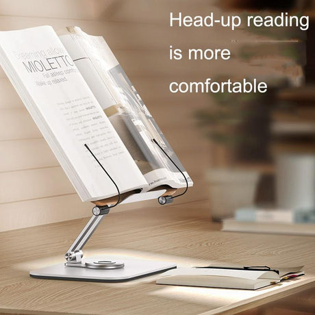 360-Degree Rotating Desktop Bookshelf With Tablet Stand