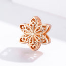 925 Sterling Silver Rose Gold Snowflake Beads For Diy Bracelets & Necklaces