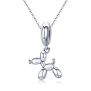 925 Sterling Silver Balloon Dog Charm For Diy Bracelets Bead+Chain Style - Bead + Chain