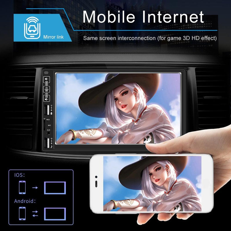 7 Inch Car Mp5 Player With Bluetooth / Fm Remote 4 Led Camera