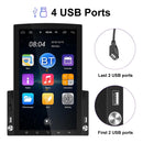 9.7 Inch Vertical Screen Android Car Mp5 Player With Hd 2.5D Glass Standard + 4 Lights Camera