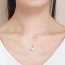 925 Sterling Silver Angel Wing Pendant With Shell Bead Charm For Diy Bracelets Style - Pendent + Necklace