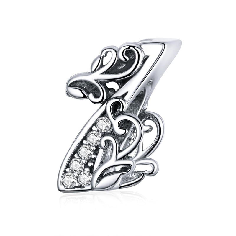 925 Sterling Silver Relief Number Series 0 9 Beads For Diy Bracelets & Necklaces Style - 1