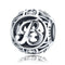 925 Sterling Silver Personalized Letter Beads For Diy Bracelets & Necklaces Style - B