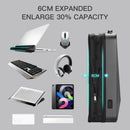 Waterproof Expandable Backpack with Usb Charging and Password Lock - Silver