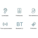 Wireless Bluetooth 5.2 Earphones with Noise Reduction Ear-mounted Design - White Without Accessories