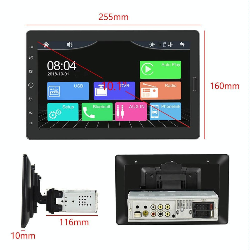 10.1 Inch Full Screen Car Mp5 Player With Wired Carplay - Standard + 4 Camera