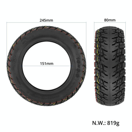 10x3.0 Ulip Electric Scooter Tire for Dualtron Zero 10x - Off-road Thickened Tubeless - 10 Inch - With Gas Nozzle