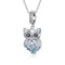 925 Sterling Silver Blue Zircon Owl Pendant For Diy Bracelets Style - Necklace + Pedndant