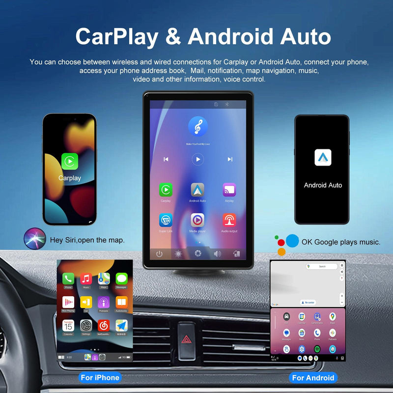 8 Inch Full Touch Car Screen Player - Horizontal / Vertical Carplay / Android Auto - With Camera