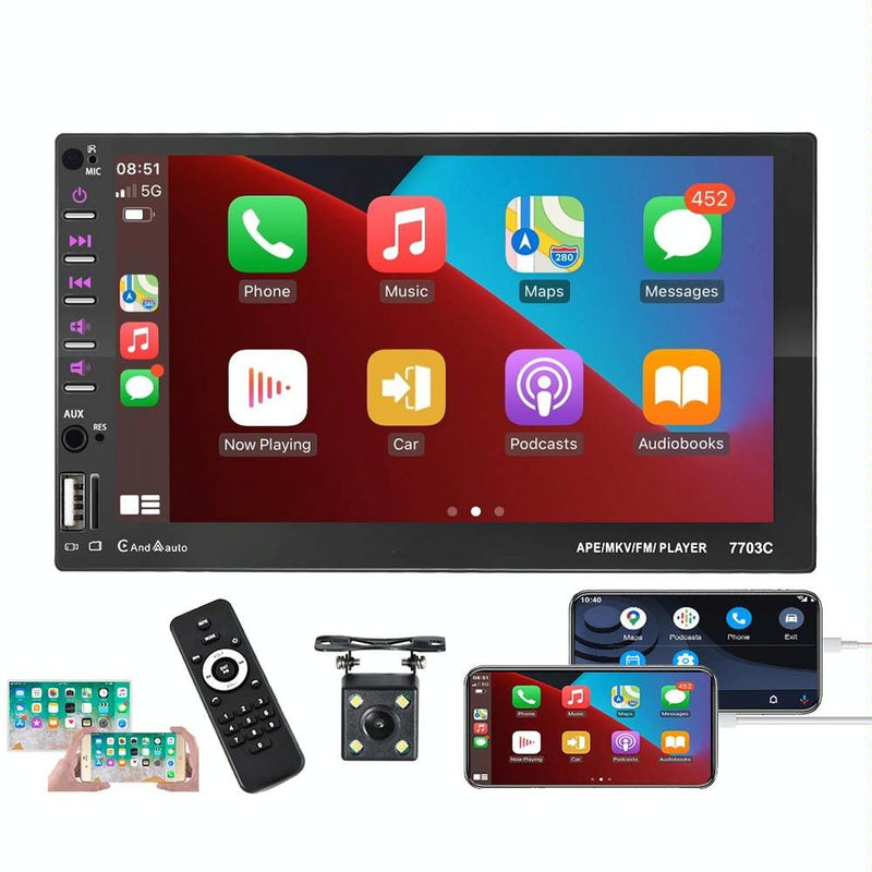 7 Inch Car Double Butt Mp5 Bluetooth Player + 4 Light Camera