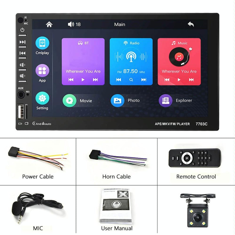 7 Inch Car Double Butt Mp5 Bluetooth Player + 4 Light Camera