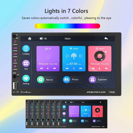 7 Inch Car Double Butt Mp5 Bluetooth Player + 4 Light Camera