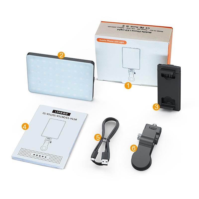 5W Mobile Phone Fill Light For Live Broadcast With Screen - V11 Cool & Warm