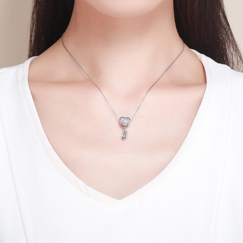 925 Sterling Silver Bear Balloon Bracelet With Zirconium Diamond Beads Style - Bead + Chain