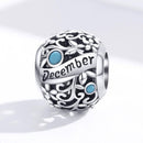 925 Sterling Silver Diy Birthstone Bracelet & Necklace Set December Style - December