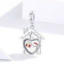 925 Sterling Silver Platinum Plated Santa Beads For Diy Bracelets & Necklaces