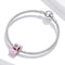 925 Sterling Silver Pink Car Beads For Diy Bracelets & Necklaces