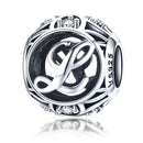 925 Sterling Silver 26 English Letter Beads For Diy Bracelets & Necklaces Style - L