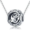 925 Sterling Silver 26 English Letter Beads For Diy Bracelets & Necklaces Style - L