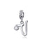 925 Sterling Silver Personalized Letter Pendant For Diy Bracelets & Necklaces Style - V