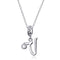 925 Sterling Silver Personalized Letter Pendant For Diy Bracelets & Necklaces Style - V