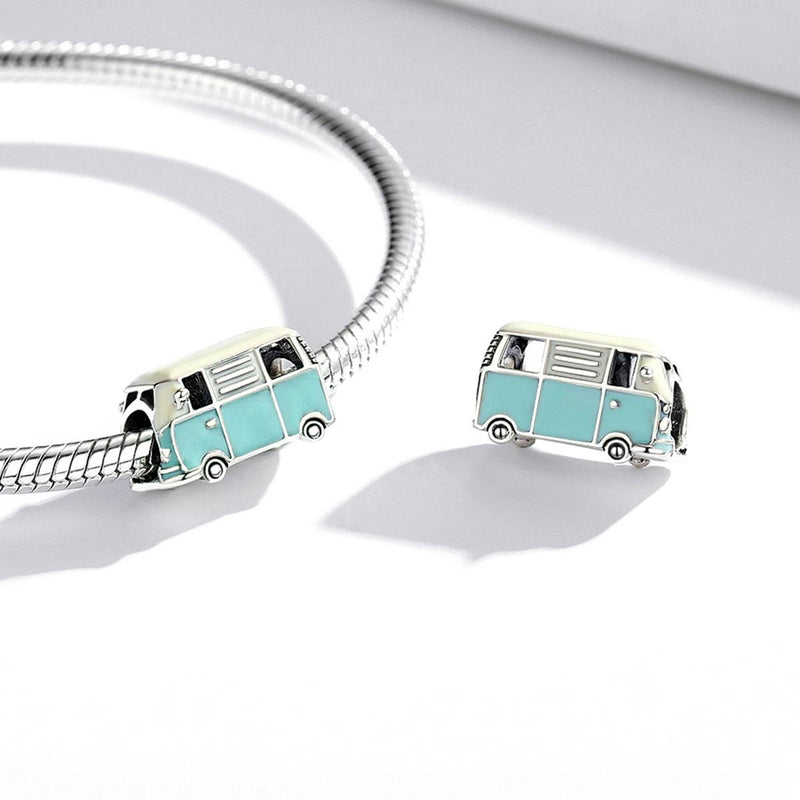 925 Sterling Silver Mini Bus Beads For Diy Bracelets & Necklaces