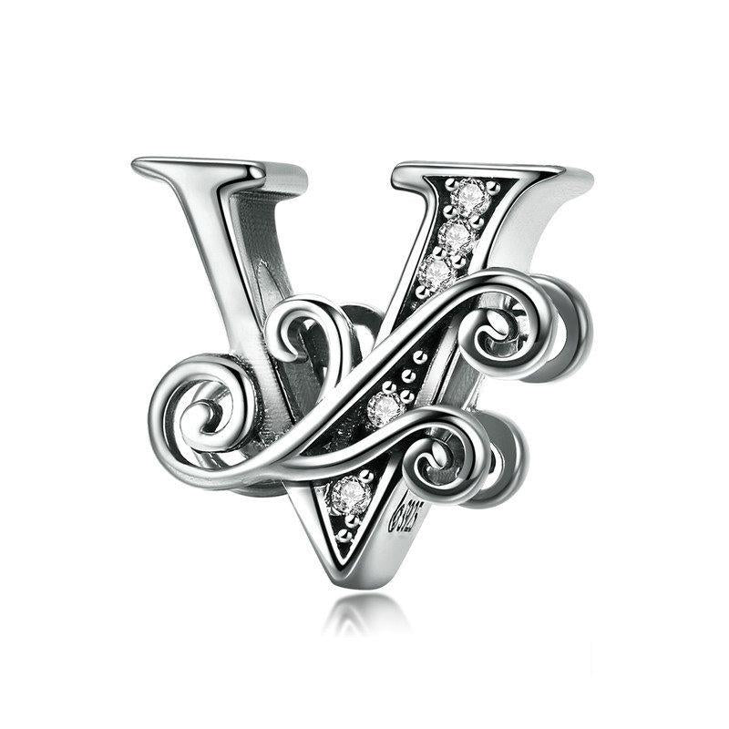 Diy Bracelet Beaded Accessories 26 Letters Zircon Beads Style - V