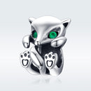 925 Sterling Silver Fox Charm Beads For Diy Bracelets