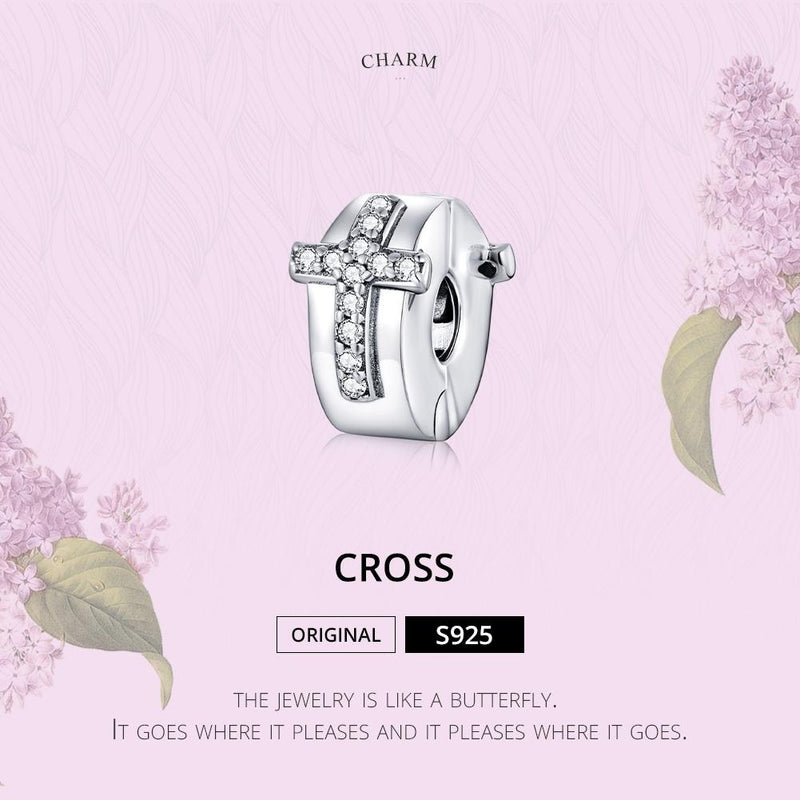 925 Sterling Silver Cross Bead Buckle For Diy Accessories