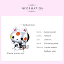 925 Sterling Silver Lucky Cat Bead For Diy Bracelet Or Necklace
