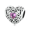 925 Sterling Silver Retro Flower Heart Beads For Diy Bracelets & Necklaces
