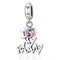 925 Sterling Silver Home Love Pink Gemstone Bracelet