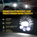 7 Inch Car Matrix Gradient Led Headlight Lamps For Jeep Wrangler