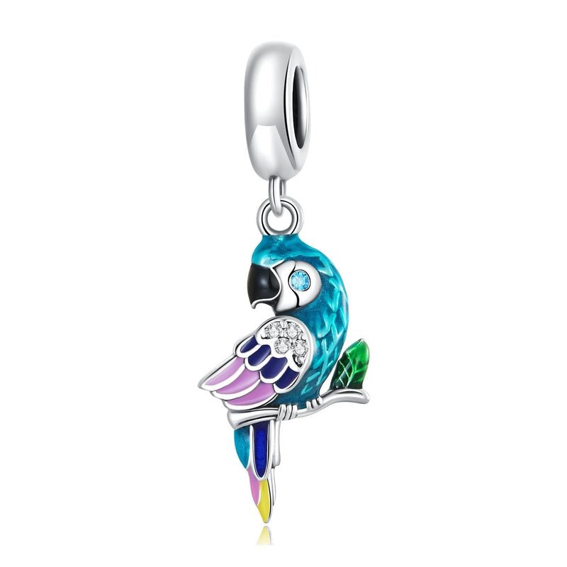 925 Sterling Silver Parrot Pendant For Bracelet Or Necklace