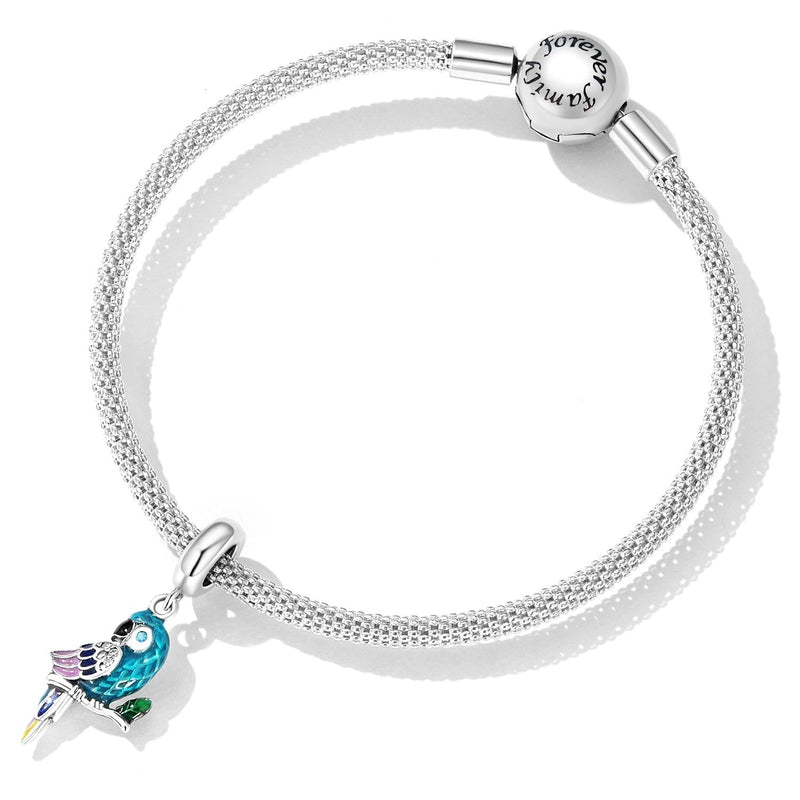 925 Sterling Silver Parrot Pendant For Bracelet Or Necklace