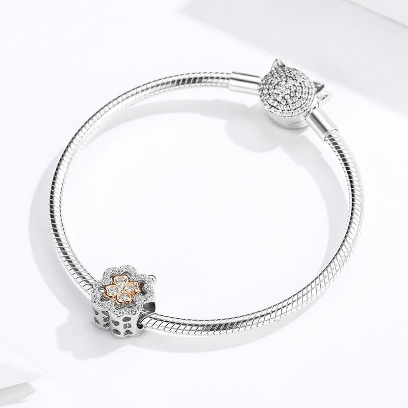 925 Sterling Silver Zircon Beaded Diy Bracelet Charm
