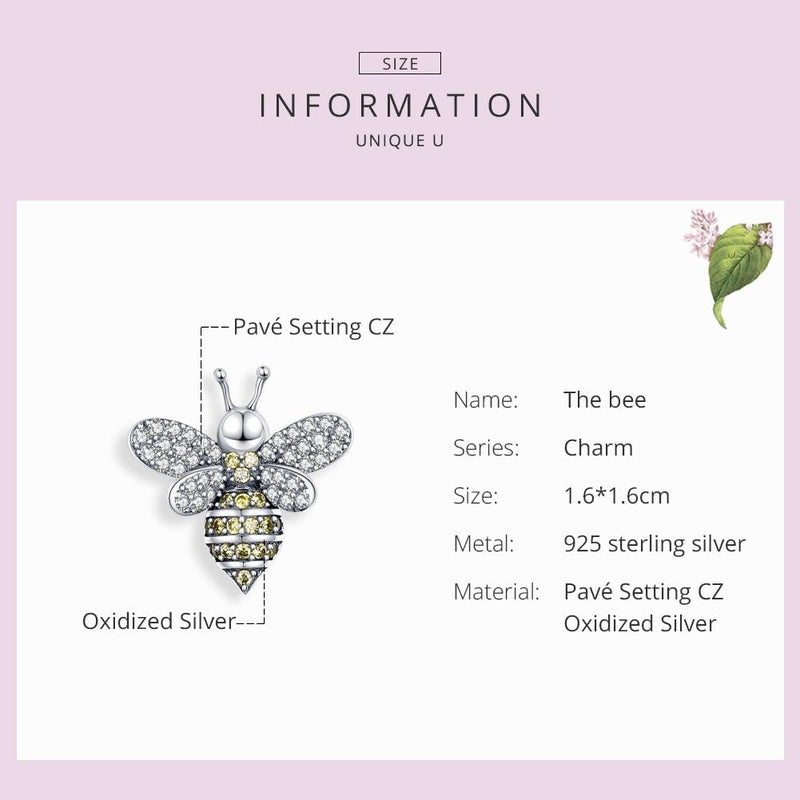 925 Sterling Silver Bee Bracelet Diy Beaded Accessory