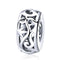 925 Sterling Silver Vintage Heart Beads With Curly Grass Pattern