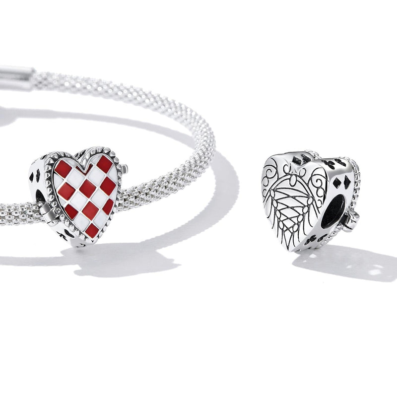 925 Sterling Silver Heart Clock Beads For Diy Bracelets & Necklaces