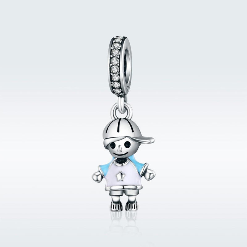 925 Sterling Silver Boy Bead Bracelet / Necklace Accessory