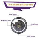 2 Pcs 7 Inch Ip68 Waterproof 6500K 75W Cree Led Headlight Hi / Lo Beam Driving Lamp For Jeep Wrangler Jk Tj Lj