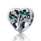925 Sterling Silver Tree Of Life Heart Bracelet & Clear Beads
