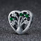925 Sterling Silver Tree Of Life Heart Bracelet & Clear Beads