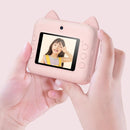 32Gb Children Instant Camera With Dual-Lens And Mini Print - Pink Cat