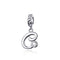 925 Sterling Silver Personalized Letter Pendant For Diy Bracelets & Necklaces Style - C