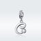 925 Sterling Silver Personalized Letter Pendant For Diy Bracelets & Necklaces Style - C